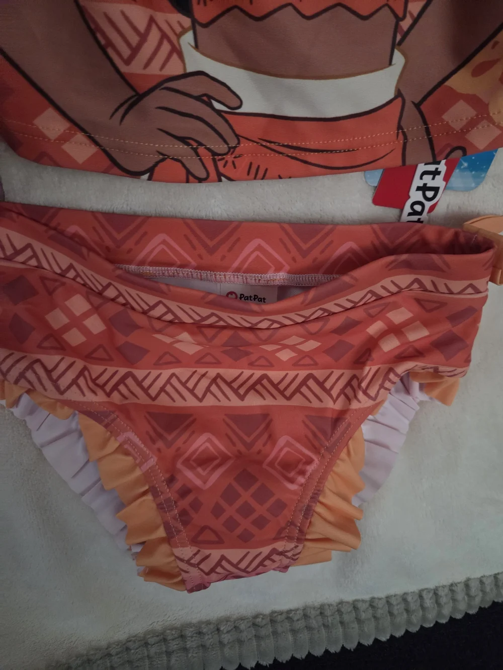 Disney Girls' Orange & Coral Moana Two-Piece Swim Set